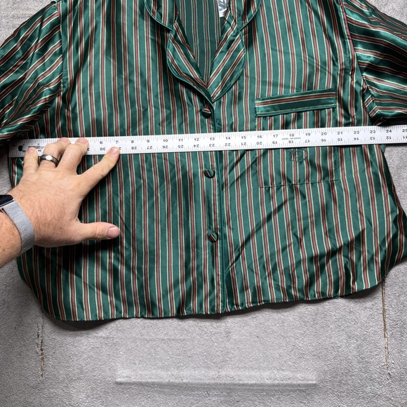 Victoria’s Secret Gold Label‎ Green Satin Pajama Set L Vintage Y2K Sleepwear - Picture 6 of 14